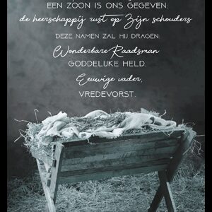 Kerstkaart pakket 'Een kind is ons geboren - kribbe' - 50 stuks - MA16051P -  Grote pakketten  bij MajesticAlly