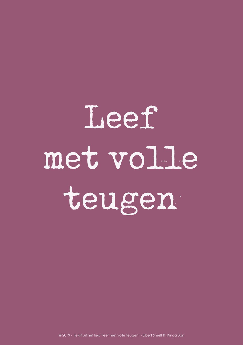 Poster A4 'Leef met volle teugen - roze' - MA33529 -  Posters A4 bij MajesticAlly