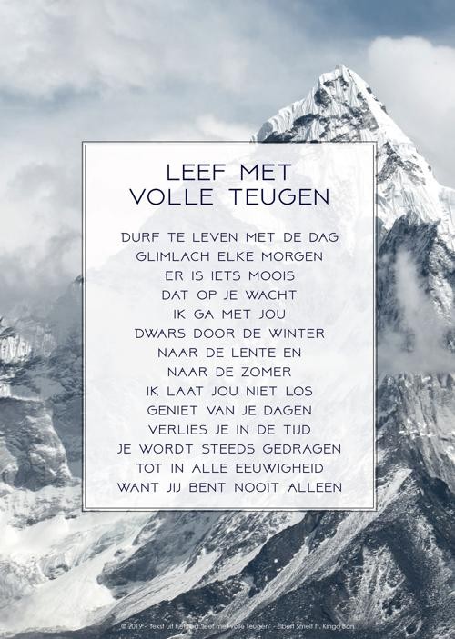Poster A3 'Leef met volle - refrein berg' - MA33136 -  Posters A3 bij MajesticAlly