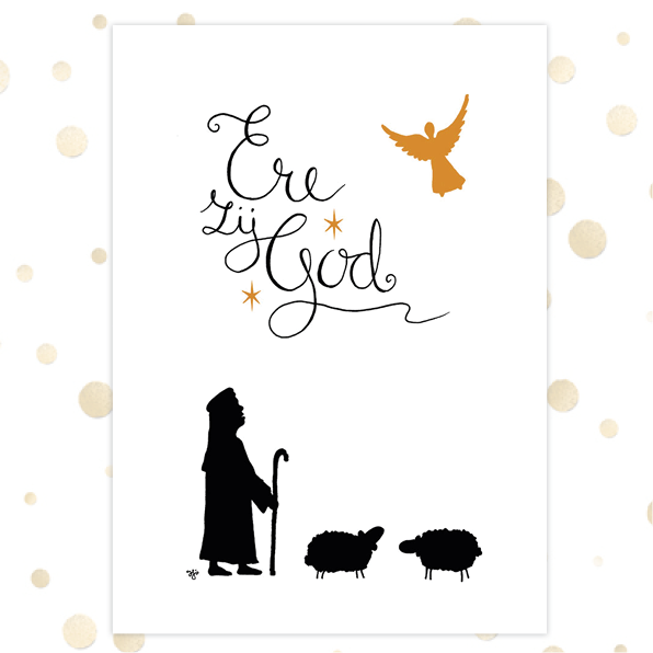 Poster A4 'Ere zij God' - MA36203 -  Diverse kerstcadeaus bij MajesticAlly