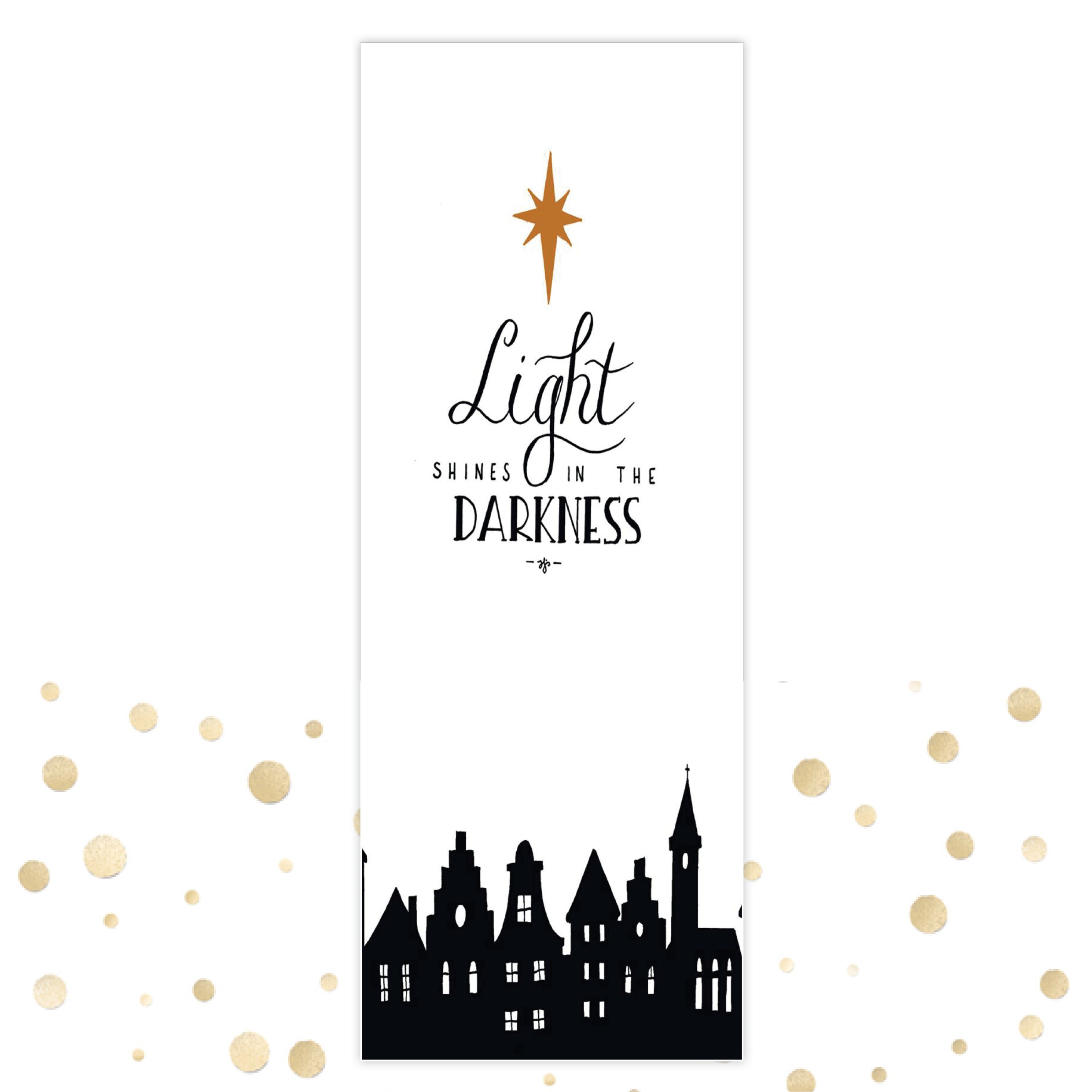 Boekenlegger 'Light shines in the darkness' - MA36104 -  Kerst boekenleggers bij MajesticAlly