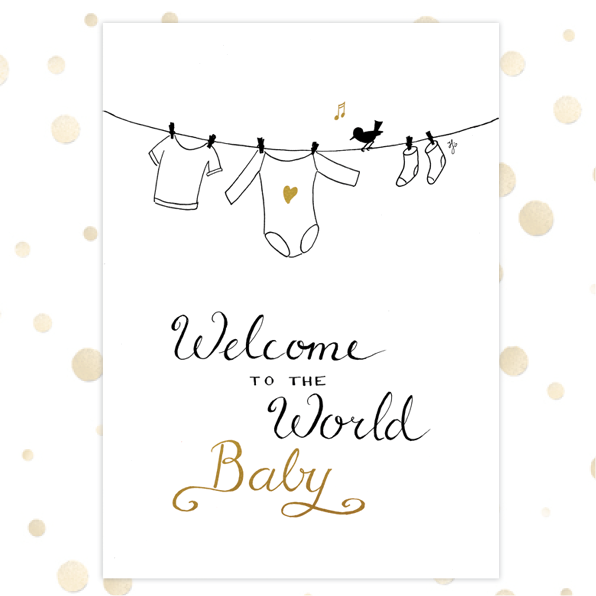 Kaart 'Welcome to the world' - MA36001 -  Golden Blessings bij MajesticAlly