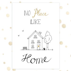 Kaart 'No place like home' - MA36006 -  Golden Blessings bij MajesticAlly