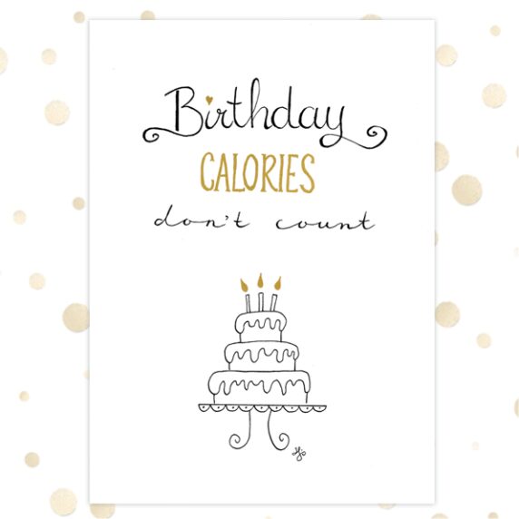 Kaart 'Birthday calories' - MA36011 -  Golden Blessings bij MajesticAlly