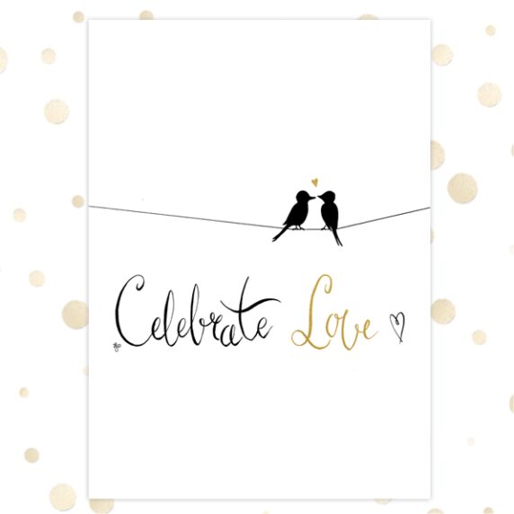 Kaart 'Celebrate love' - MA36021 -  Golden Blessings bij MajesticAlly