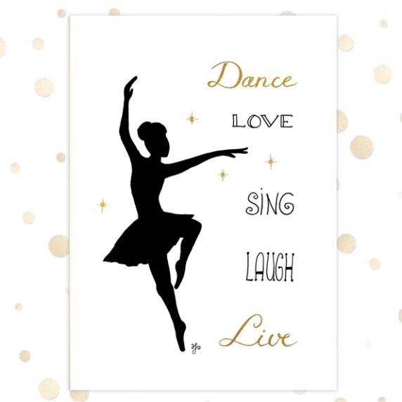 Kaart 'Dance love sing' - MA36030 -  Golden Blessings bij MajesticAlly