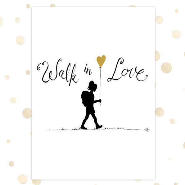 Kaart 'Walk in love' - MA36035 -  Golden Blessings bij MajesticAlly