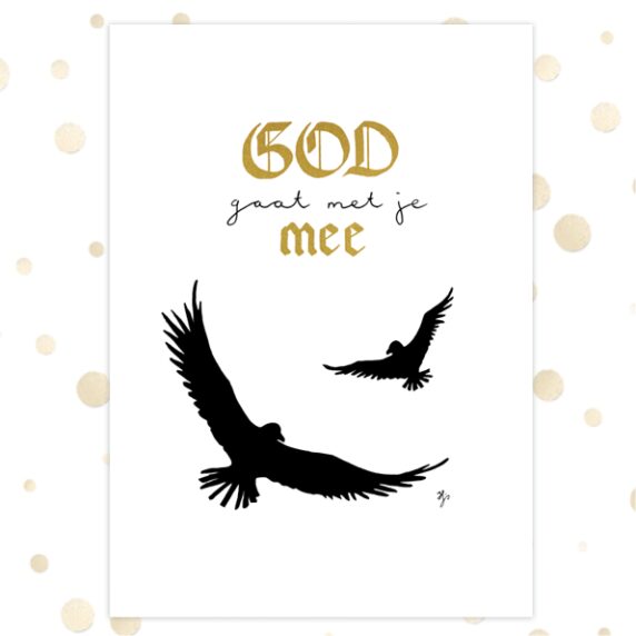 Kaart 'God gaat met je mee' - MA36036 -  Golden Blessings bij MajesticAlly
