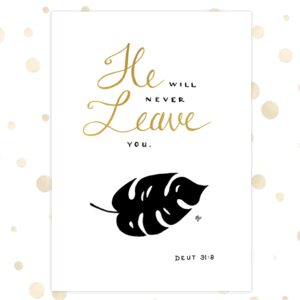 Kaart 'He will never leave you' - MA36040 -  Golden Blessings bij MajesticAlly