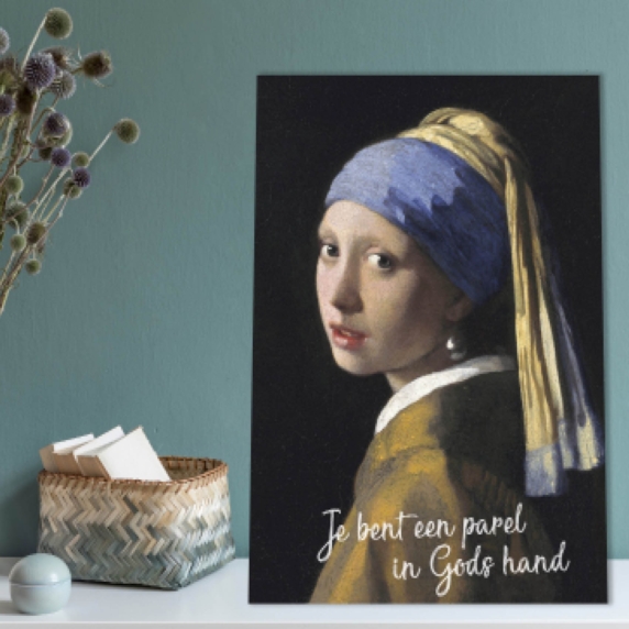 Metal Deco  A3 'Je bent een parel' - Vermeer - MA11613 -  Metal Deco bij MajesticAlly