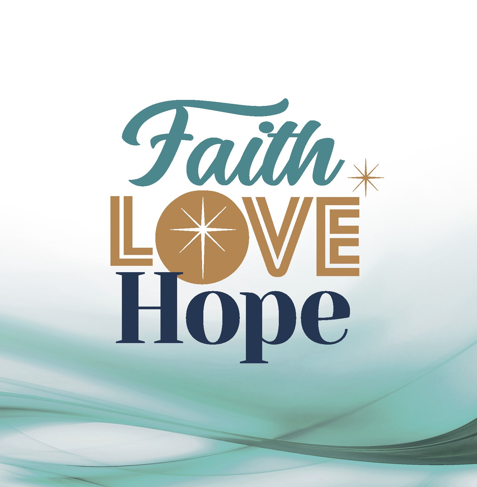Kerstkaart 'Faith Love Hope' - 454096 -  Kerst-Morgenster bij MajesticAlly