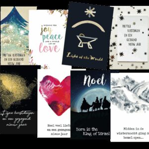 Voordeelpakje kerstkaarten  'Joy 2' - 16 stuks - MA26199 -  Voordeelpakjes kerst bij MajesticAlly