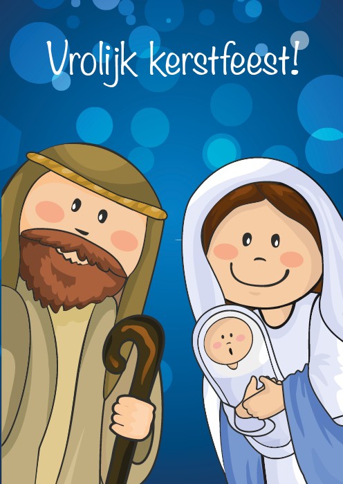 100x kerstkaart 'Jozef en Maria - kinderen' - MA26236-100x -  Grote pakketten  bij MajesticAlly