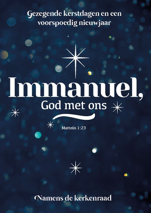 Kerstkaart ' Immanuel - kerkenraad' - MA26225 -  Christelijke kerstkaarten bij MajesticAlly