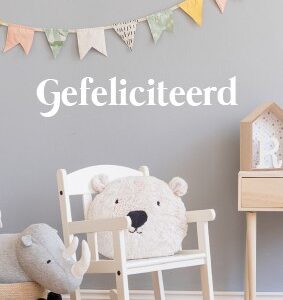 Minikaart 'Gefeliciteerd- slingers' - 552604MK -  Minikaartjes