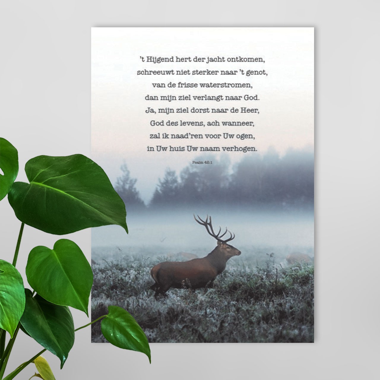 Poster A4  't'Hijgend hert - Psalm 42' - Hour of Power - MA26117 -  Posters bij MajesticAlly