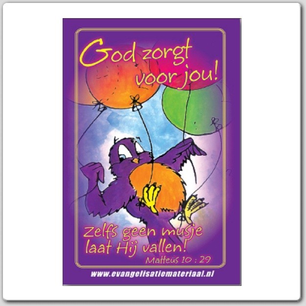 Kaart Bijbeltje 'God zorgt voor jou' - 44902 -  Kinderkaarten bij MajesticAlly