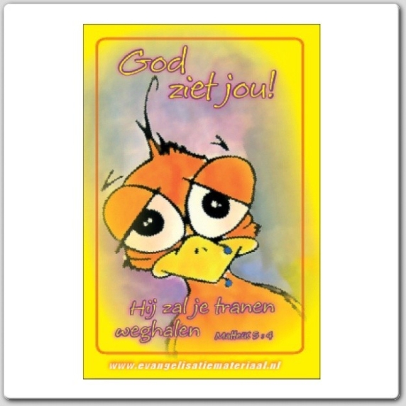 Kaart Bijbeltje 'God ziet jou' - 44904 -  Kinderkaarten bij MajesticAlly