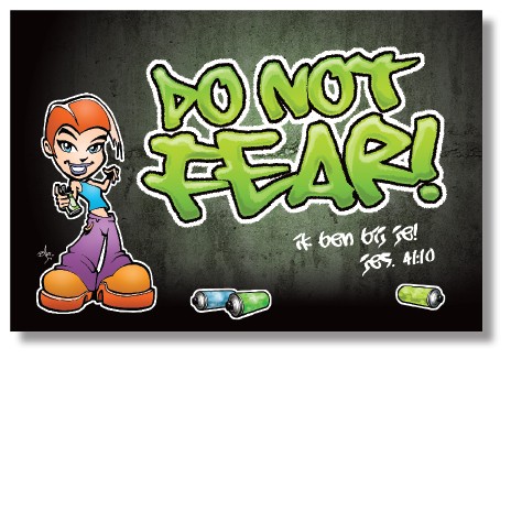 10x Kaart Graffiti 'Do not fear' - 44581 -  Pakjes kaarten bij MajesticAlly