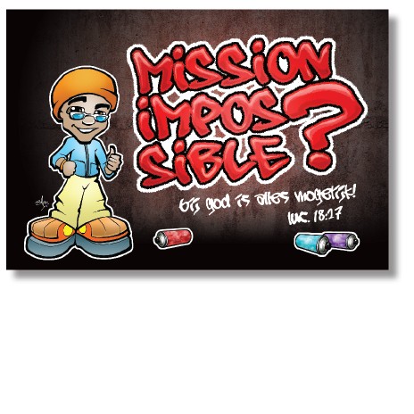 10x Kaart graffiti 'Mission impossible' - 44588 -  Pakjes kaarten bij MajesticAlly