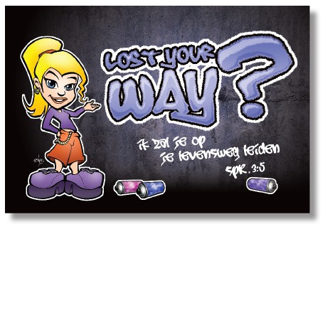 10x Kaart graffiti 'Lost your way' - 44590 -  Pakjes kaarten bij MajesticAlly