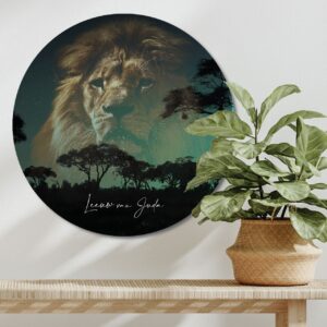 Muurcirkel 'Leeuw van Juda' - 60 cm - MA39308 -  Wanddeco bij MajesticAlly