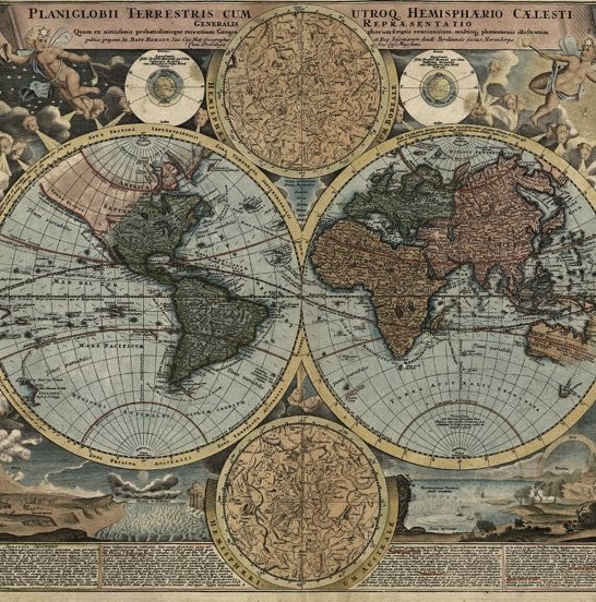 Kaart 'Wereldkaart' - MA40026 -  Landelijk bij MajesticAlly