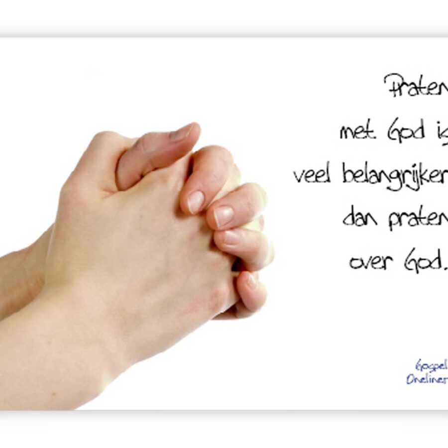 prentbriefkaart 'Praten met God'