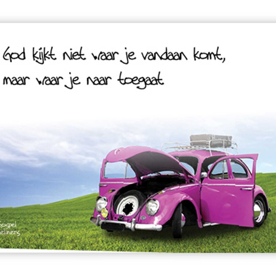 Prentbriefkaart God kijkt niet waar je v - MA10035 - Quotes