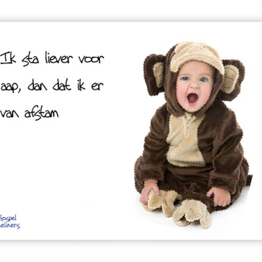 Prentbriefkaart ik sta liever voor aap - MA10038 - Quotes