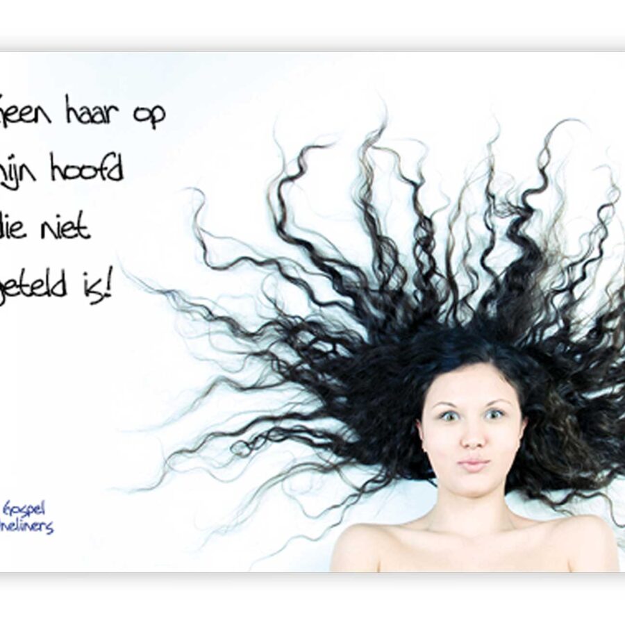 Prentbriefkaart geen haar op mijn hoofd - MA10054 - Quotes