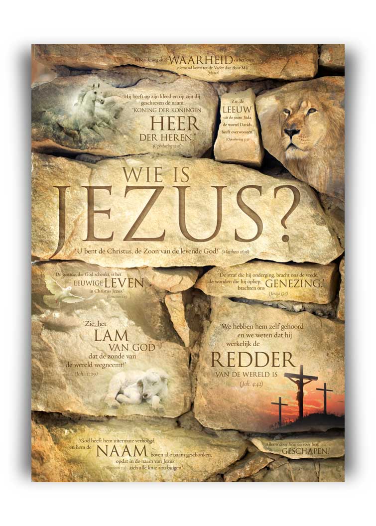 Poster 50x70 wie is Jezus - MA11311 -  Posters XL  bij MajesticAlly