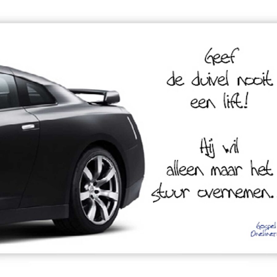 Minikaart 'Geef de duivel nooit een lift'