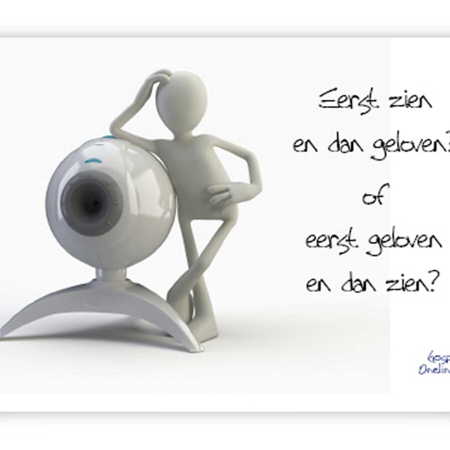 Minikaart 'Eerst geloven dan zien'
