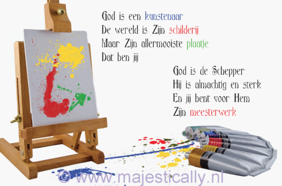 Kinderkaart God is een kunstenaar - MA13005 -  Kinderkaarten bij MajesticAlly