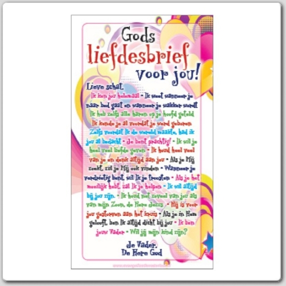 Kinderkaart 'Gods liefdesbrief voor jou' - 44912 -  Kinderkaarten bij MajesticAlly