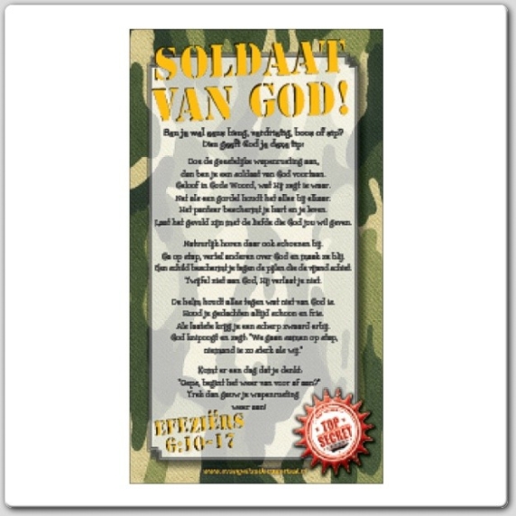 Kinderkaart 'Soldaat van God' - 44914 -  Kinderkaarten bij MajesticAlly