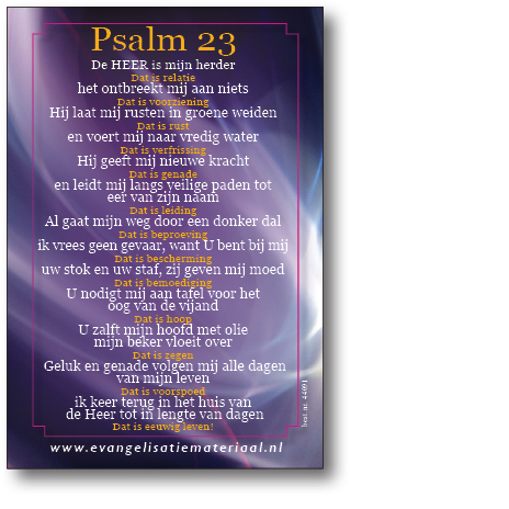 Bemoedigingskaart - 'Psalm 23' - 44091 -  Kaarten bij MajesticAlly