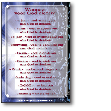 Bemoedigingskaart - 'Wanneer voor God kiezen' - 44121 -  Kaarten bij MajesticAlly