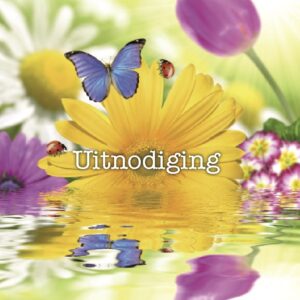 Kaart 'uitnodiging - bloemen' - MA12319 -  Lifestyle bij MajesticAlly