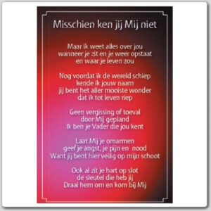 Minikaart 'Misschien ken jij mij niet'