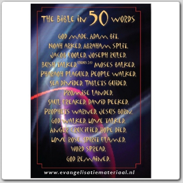 Minikaart 'The bible in 50 words'