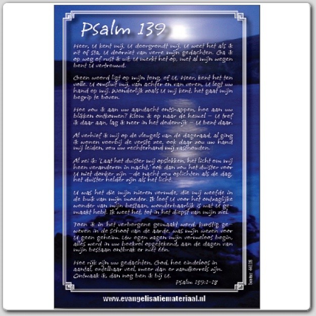 Minikaart 'Psalm 139'