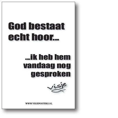 minikaart Visje 'God bestaat echt hoor'