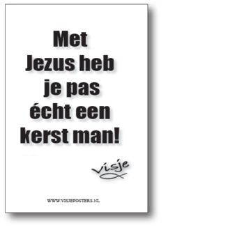 Minikaart 'Met Jezus heb je pas echt een kerst man' - Visje - 46040 -  Visje kerstkaarten bij MajesticAlly