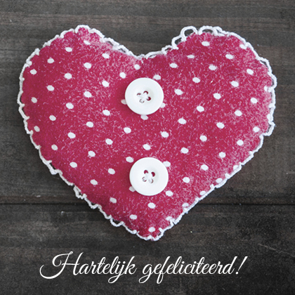 Kaart 'Gefeliciteerd - roze hart' - MA12019 -  Lifestyle bij MajesticAlly