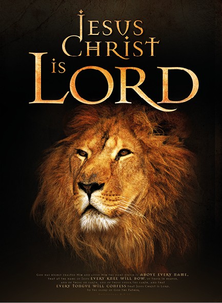Wandbord A3 'Jesus Christ is Lord' - leeuw - MA11603 -  Wandborden A3 bij MajesticAlly