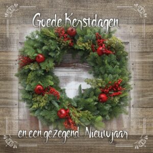 Kerstkaart 'Kerstkrans' - MA19040 -  Christelijke kerstkaarten bij MajesticAlly