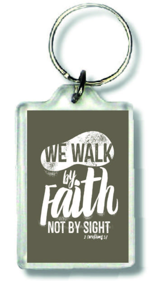 Sleutelhanger we walk by faith - MA23005 -  Bible Verses bij MajesticAlly