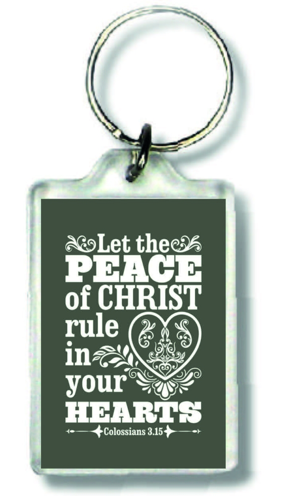 Sleutelhanger let the peace of Christ - MA23024 -  Bible Verses bij MajesticAlly
